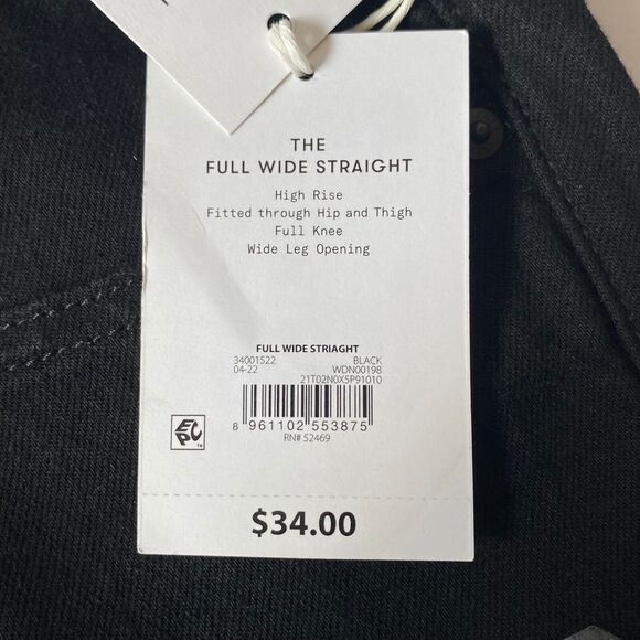 Free Assembly Jeans Women's Plus Size 18 Black The Full Wide Straight NWT - Picture 12 of 16